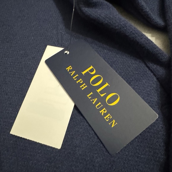 Polo Ralph Lauren Hoodie Mens M Blue Expedition Terry Henley Pullover NWT - Picture 3 of 8